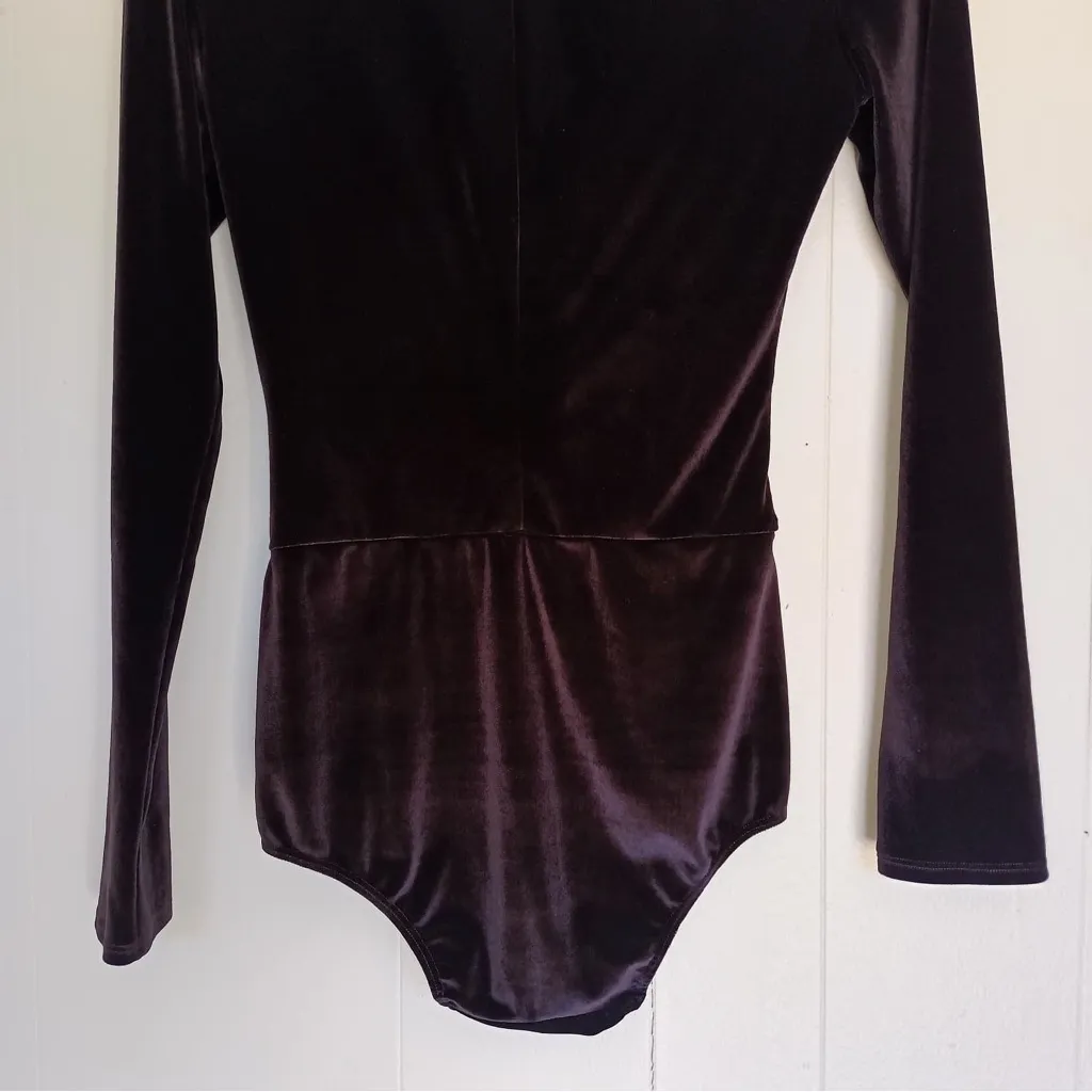 REFORMATION Avalon Velvet Bodysuit Purple Size Small - Image 8