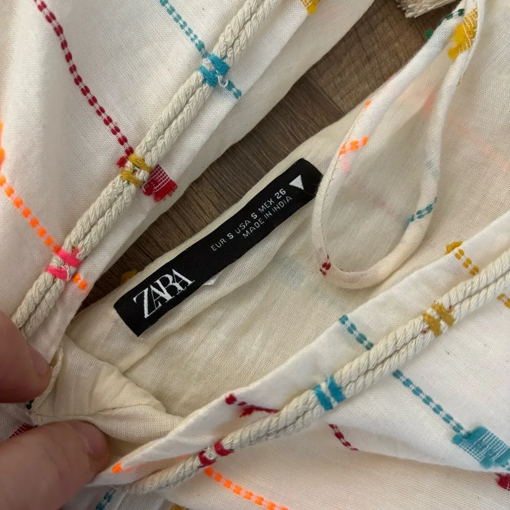 Zara Colorful Multicolor Dotted V-Neck Mini Dress Romper - Image 7