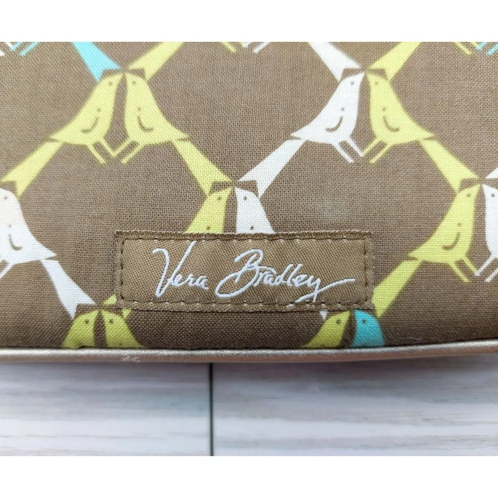 Vera Bradley Wristlet Clutch Wallet Magnetic Closure Mini Purse Green Blue Birds - Image 7