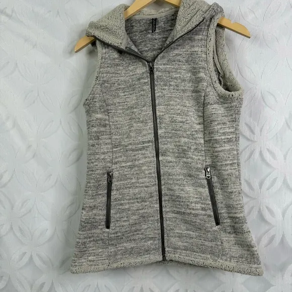 Kuhl Alaska Womens Hooded Zip Up Vest Cozy‎ Soft Heathered Grey Size S - Image 6