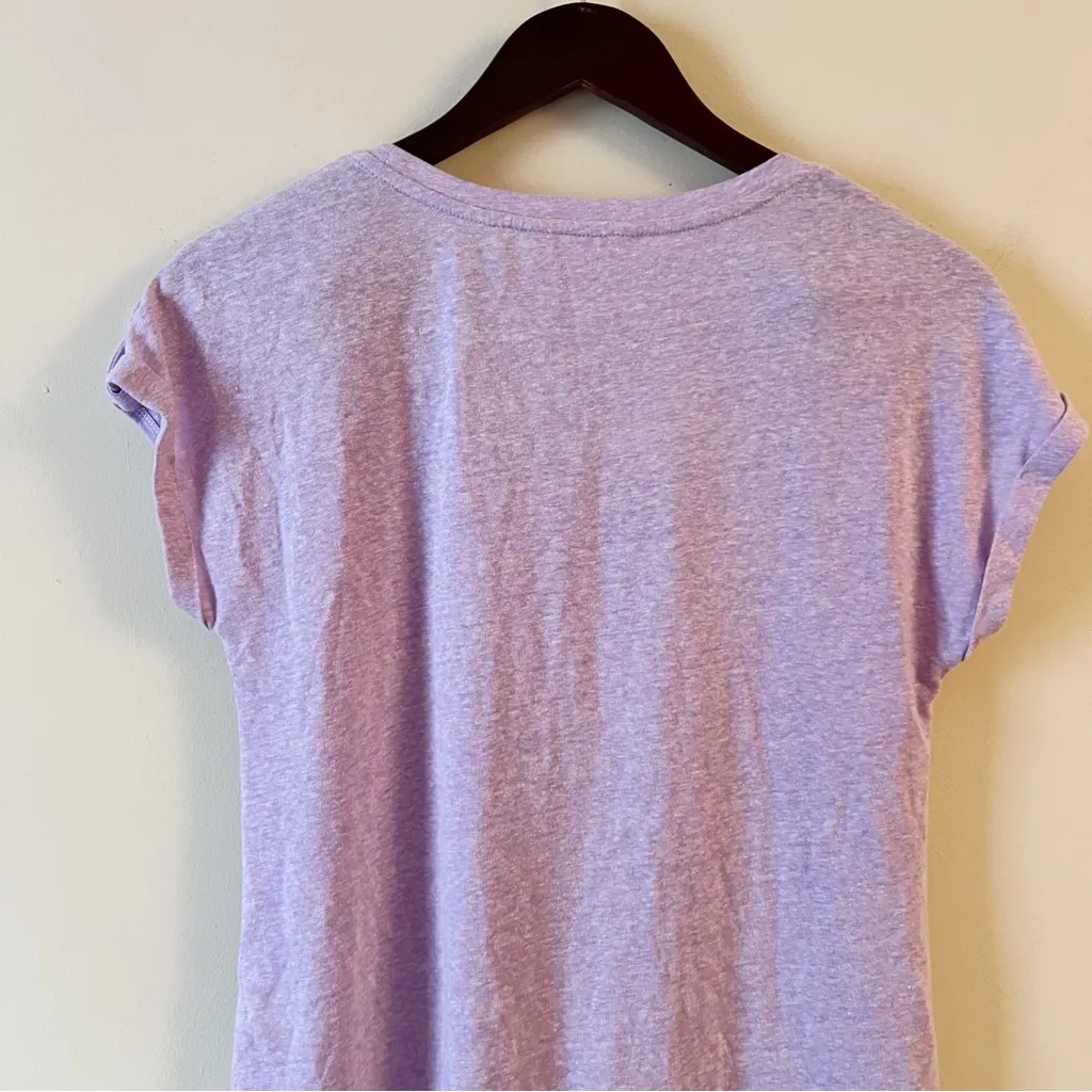 Lilly Pulitzer Purple Linen Blend Short Sleeve top Scoop Neck Button Sleeve XS - Image 6