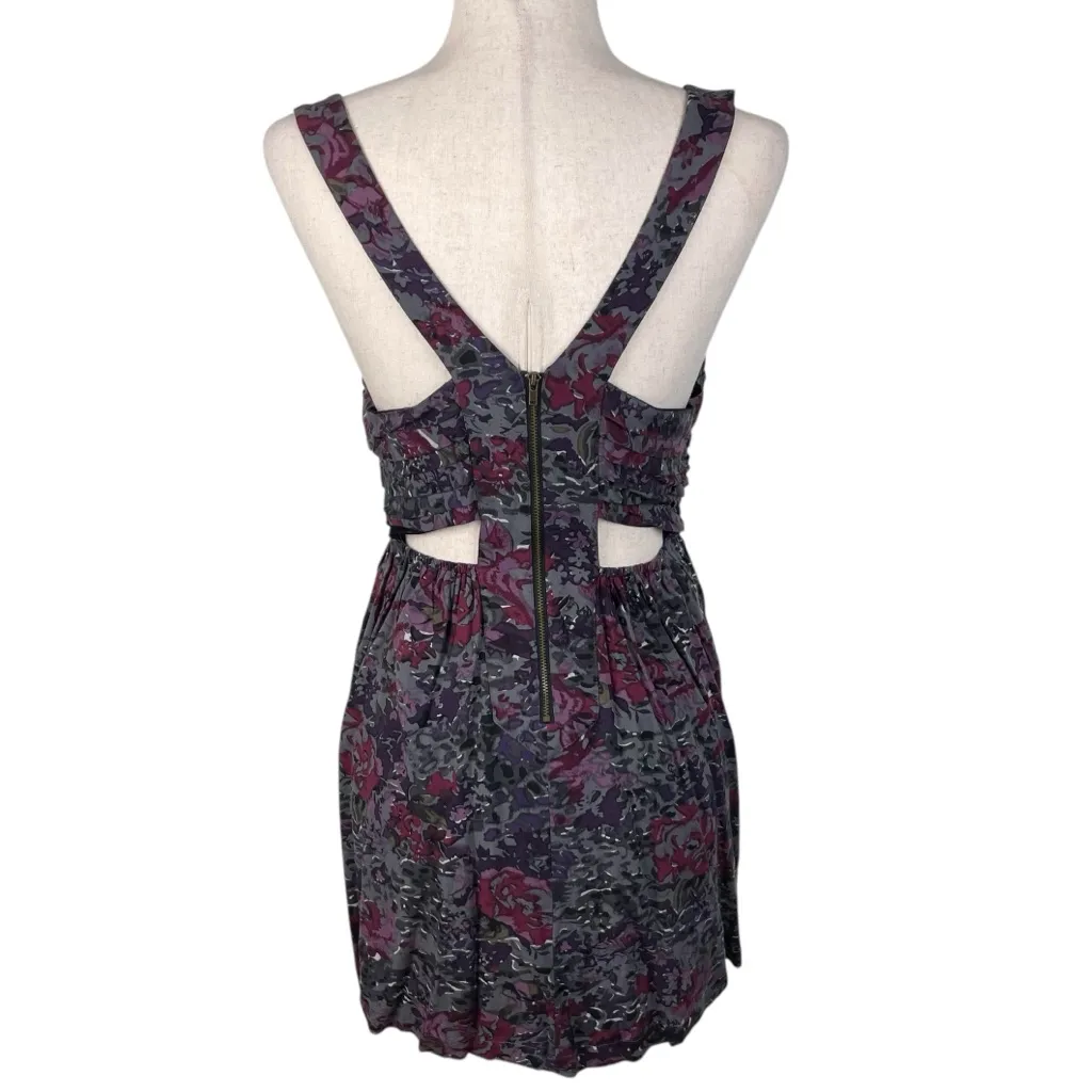 Urban Outfitters Staring at Stars Floral Cutout Mini Dress Size 6 Dark Romantic - Image 2