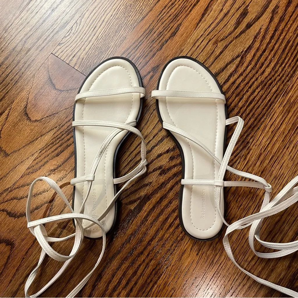 Reformation Ivory Strappy Sandals 9 - Image 2