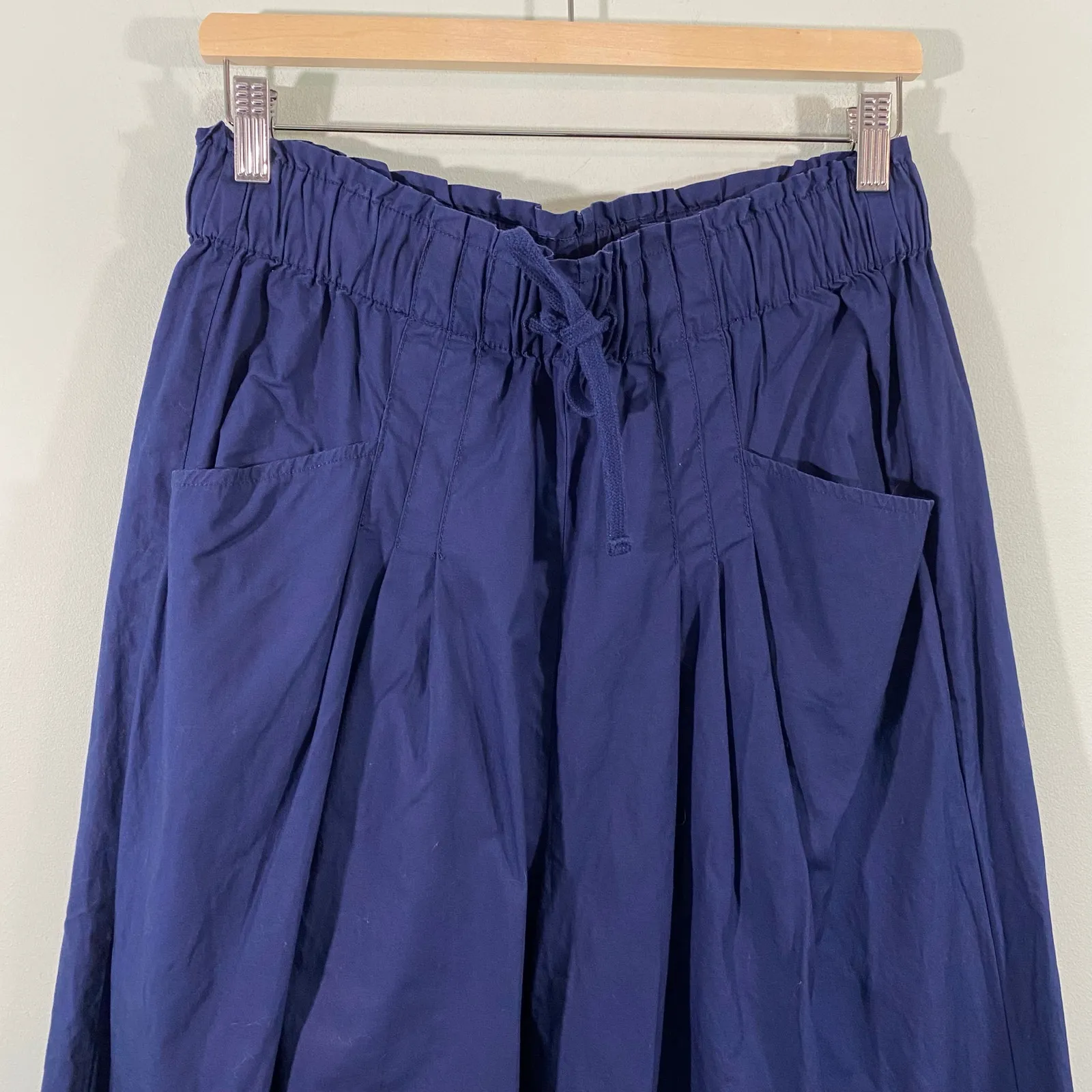Maeve By Anthropologie Women Navy Super High Rise Wide Leg Pull On Pants Size M - Image 2