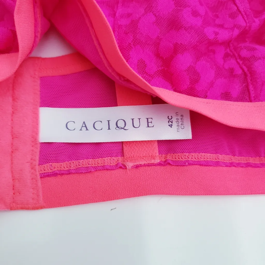 Cacique Sheer Cheetah Print Unlined Bra - Image 7