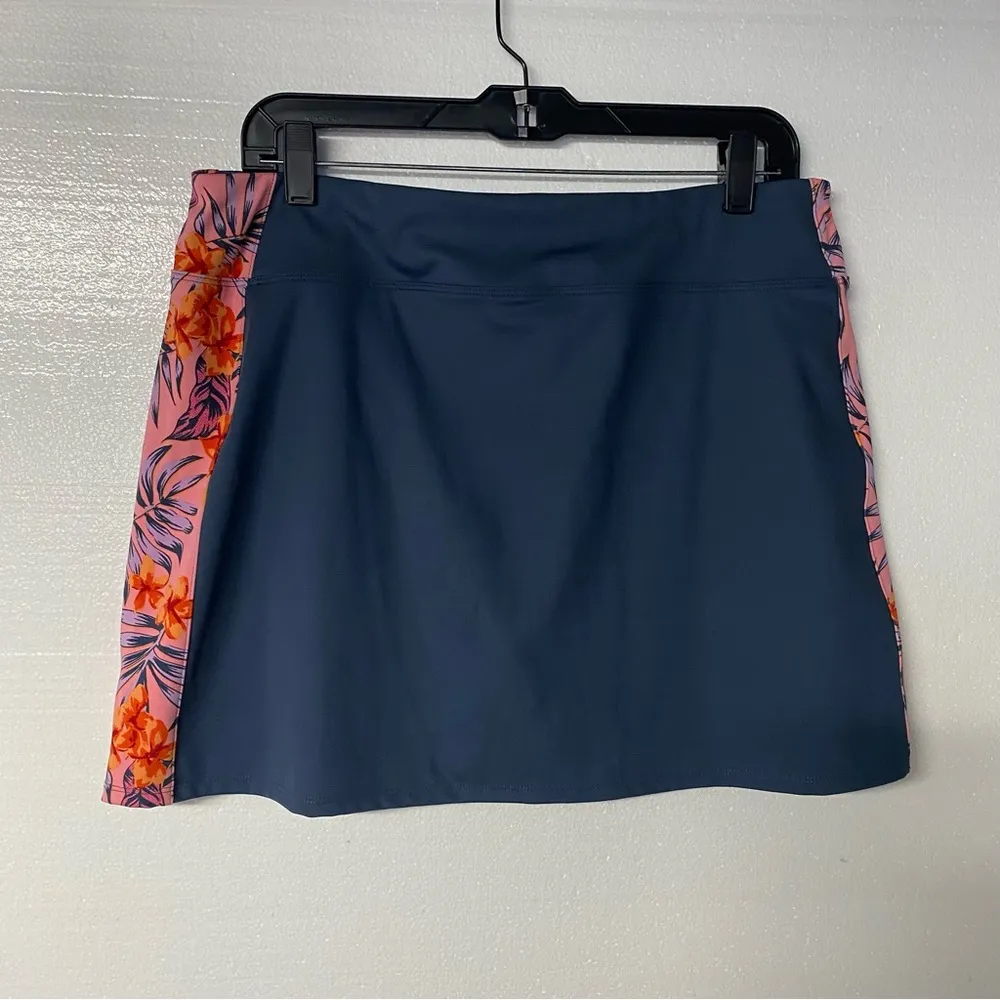 Tommy Bahama Golf Skort Size L Blue Pink Floral Tropical Stretch Athletic Tennis - Image 8
