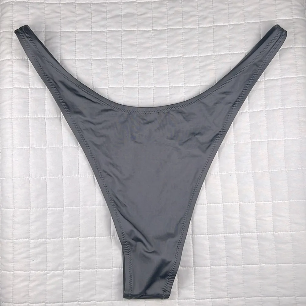 Skims Cheeky Tanga Swim Bottoms in Gunmetal Grey Size 3X NWT - Image 5
