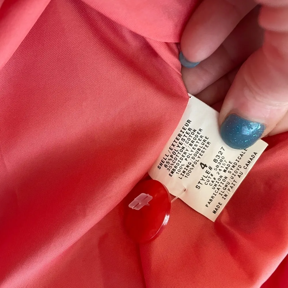 Ingenuity pink Eyelit blazer jacket cottagecore ~ women’s size 4 - Image 6