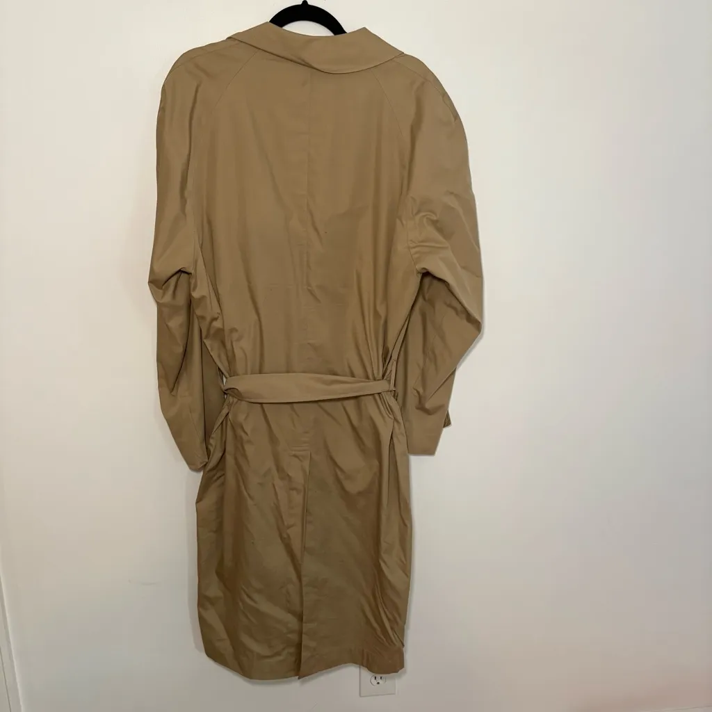Light Infantry Classic Tan Trench Coat Classic Minimalist Cotton Made in England Size 2X - Image 9
