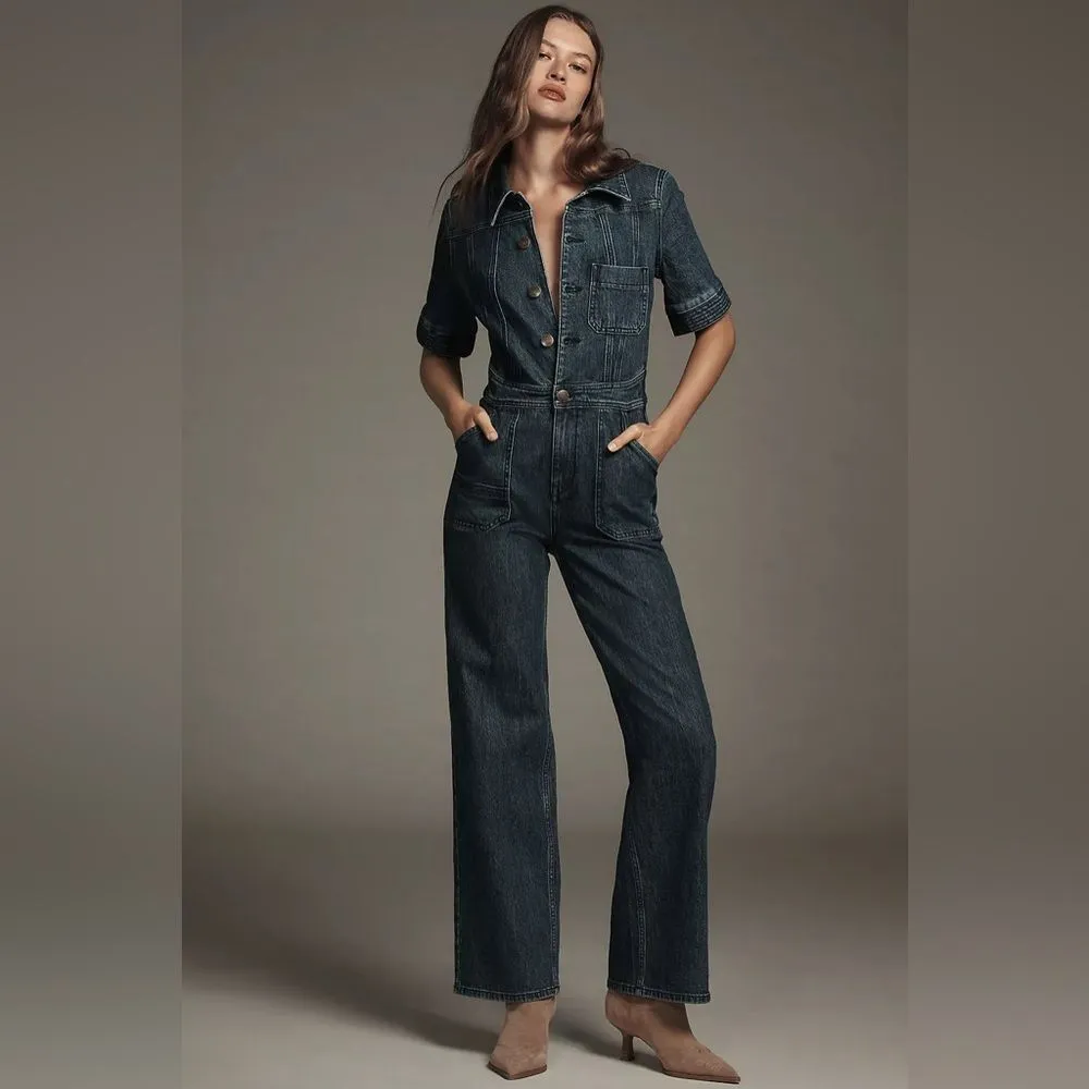NEW Anthropologie Seventy + Mochi Elodie Denim Jumpsuit Size 2 - Image 3