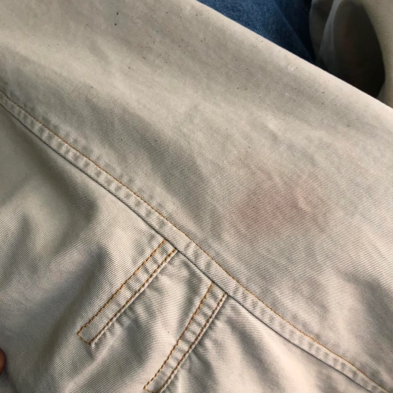 Vintage 90s Unisex Denim Jean Patchwork Bomber Varsity Letterman Jacket Coat “The Pierre New York” Gear for Sports Long Sleeve Striped Cuffs Pockets Multi Size XXL - Image 6