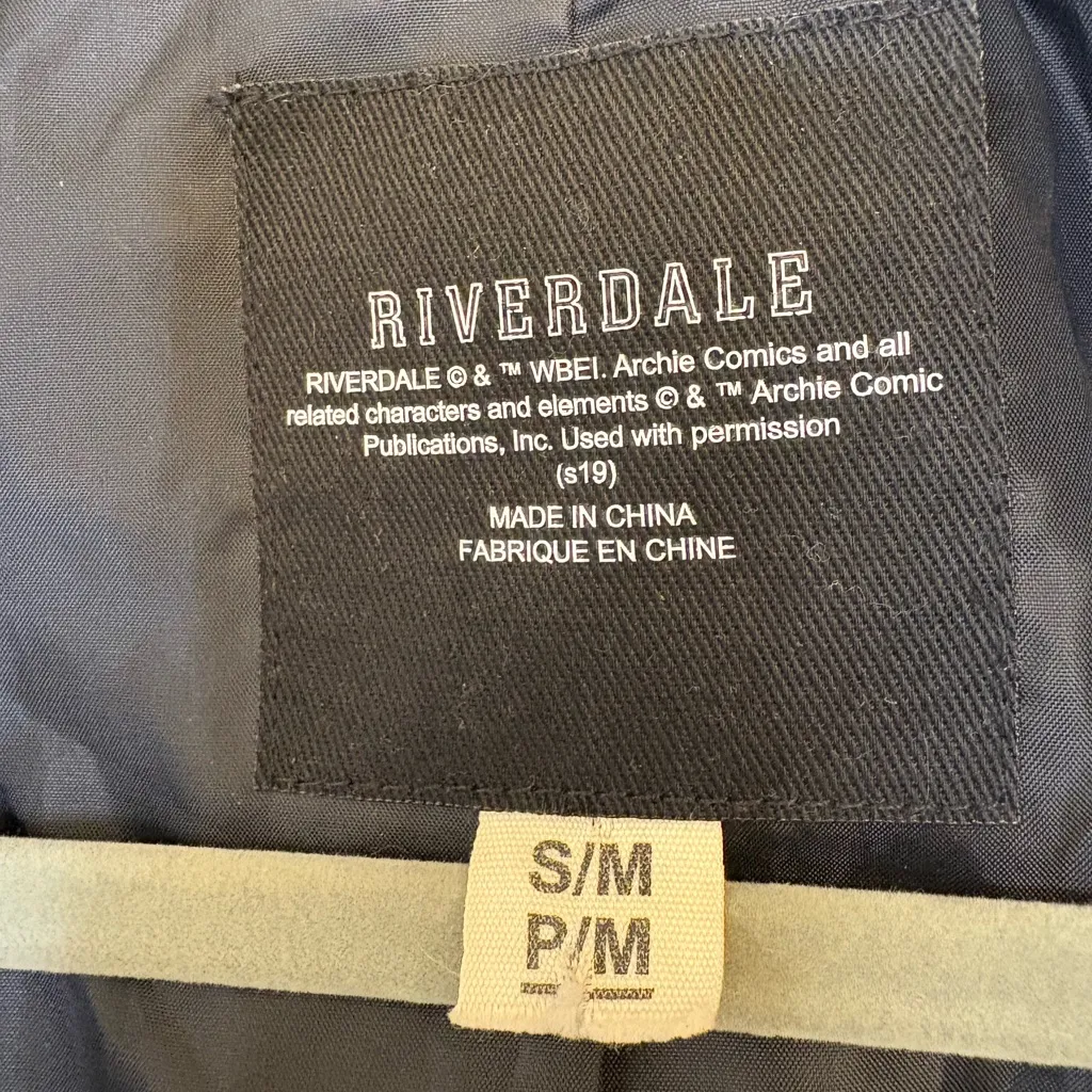 Riverdale South Side Serpents Faux Leather Moto Jacket Cropped Biker S/M - Image 3