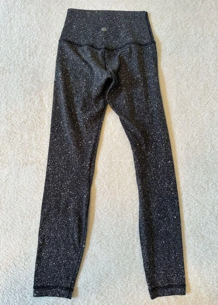 Lululemon Align Pant II 25" Luminesce Splatter Ice Grey Black Size 4 - Image 4