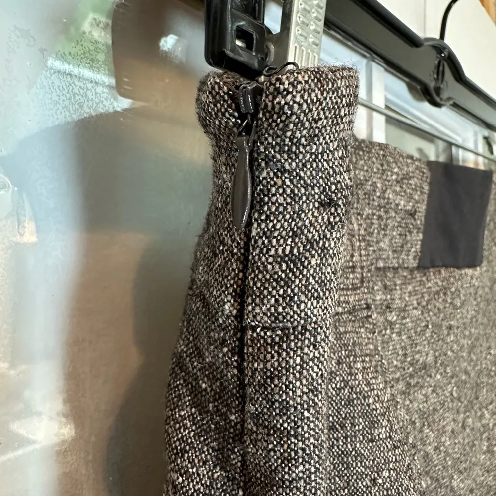 Vintage W by Worth Wool Silk Earthy Neutrals Minimalist Midi Pencil Skirt Size 4 - Image 5