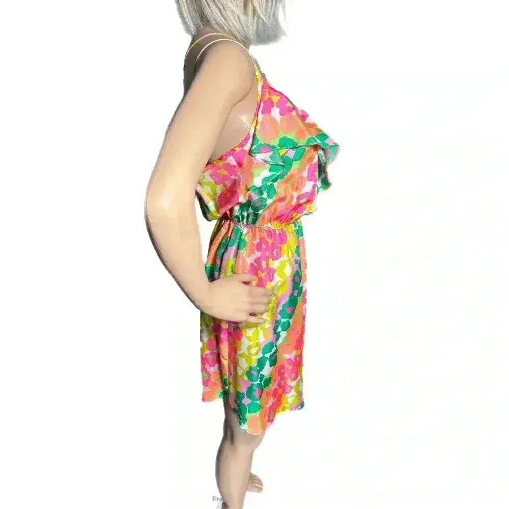 BRITT RYAN Silk Floral Multi Halter Cocktail Dress Sleeveless Sz Small MSRP $300 - Image 3