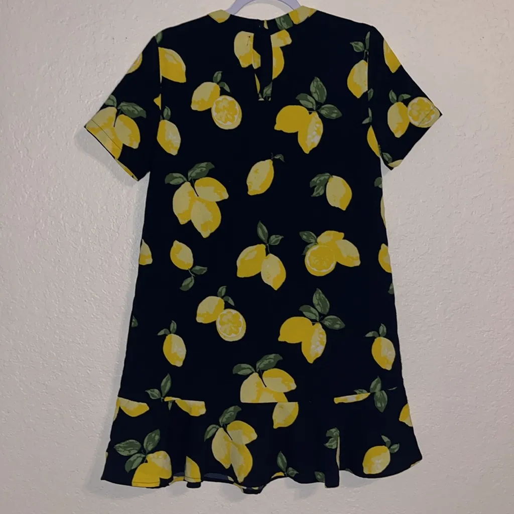 Mud Pie Lemon Print Dress summer short sleeve fun garden party bbq casual dress - Image 4