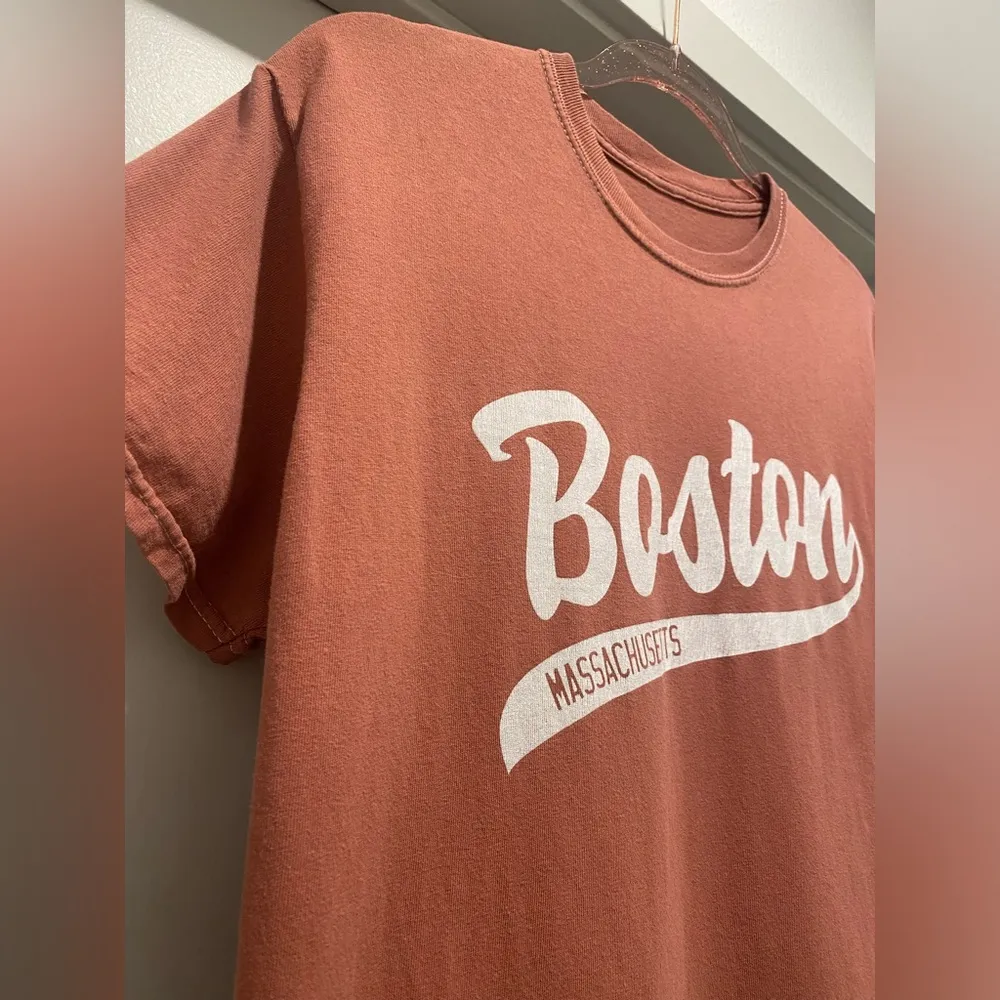 Tilly's Faded Burgundy Red Boston Retro Women's Oversized Graphic Tee - Image 7