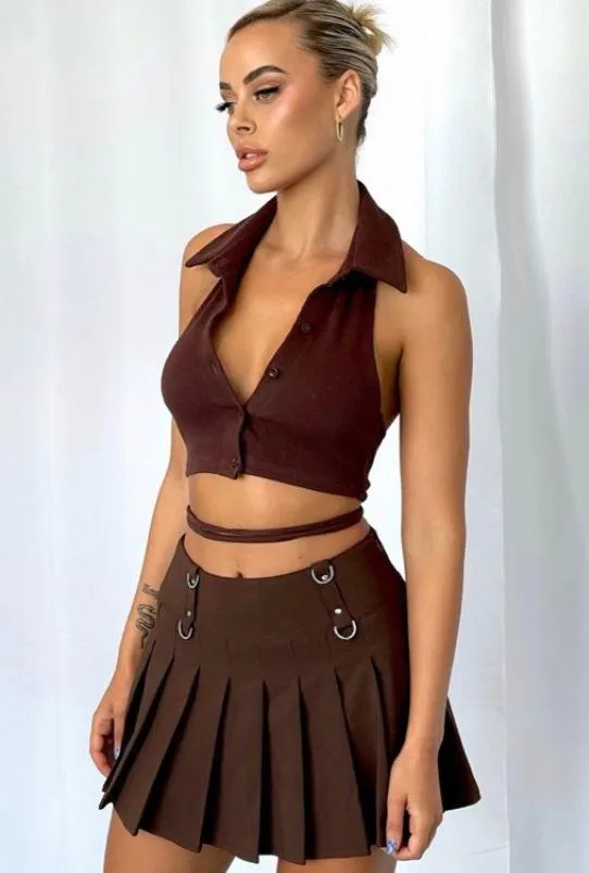 Brown Tie Up Top  - Image 3