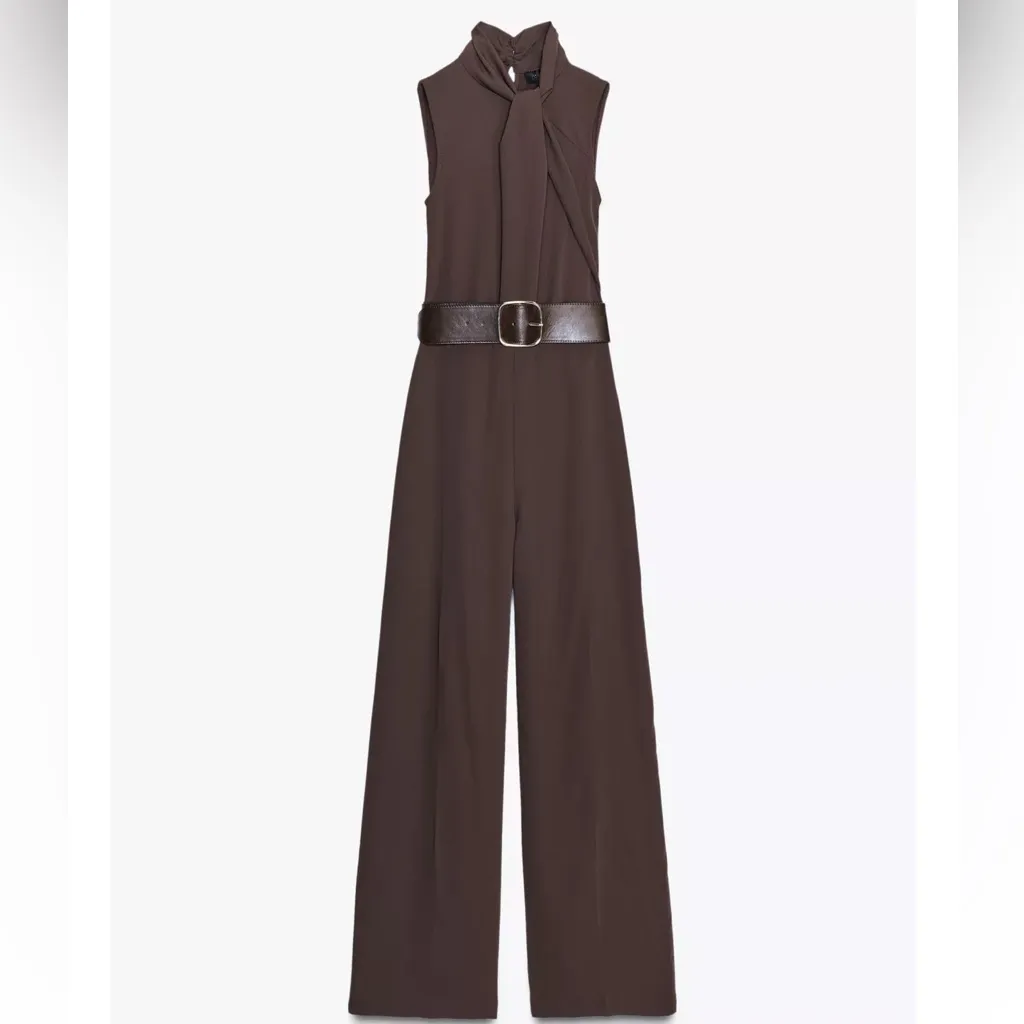 ZARA  - SLEEVELESS BELTED JUMPSUIT - Image 5