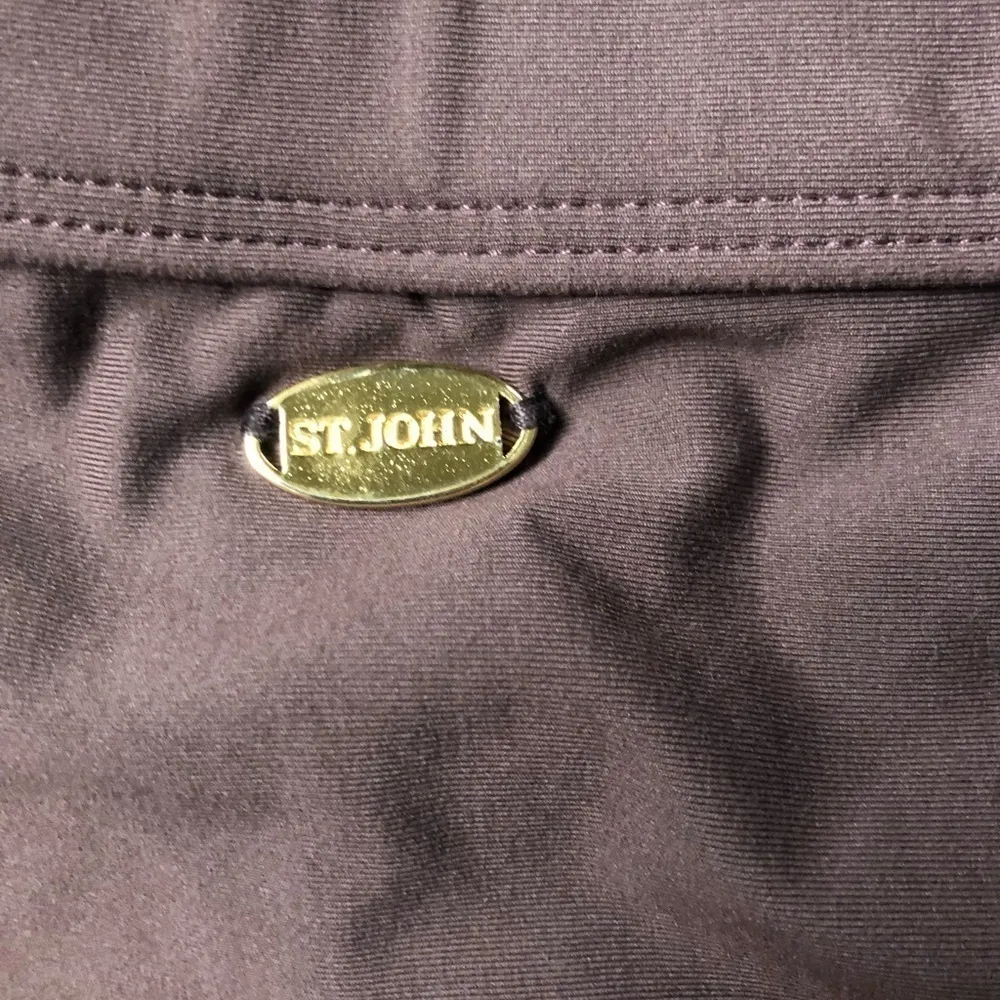 St. John Textured Chocolate Brown Cheeky Triangle String Bikini M Tied Hip Sexy - Image 6