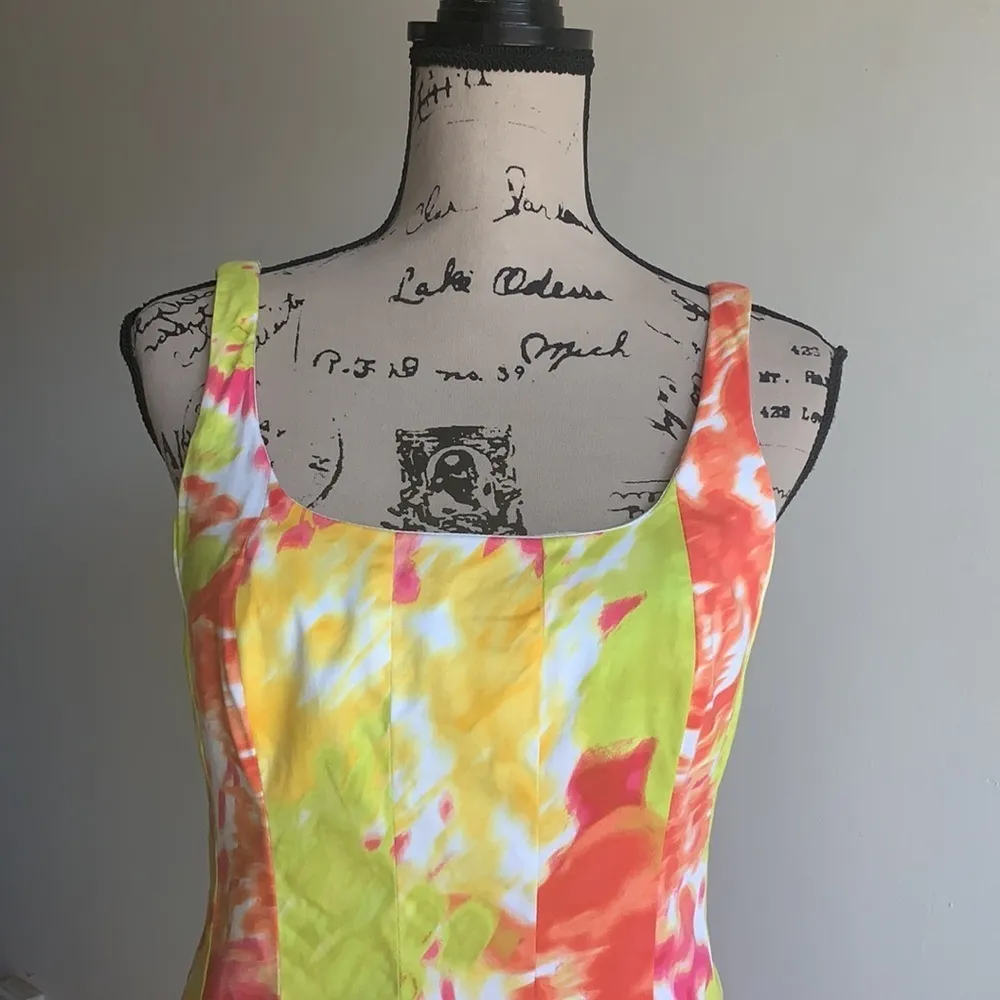 American Living Fit And Flare Colorful Tie Dye Dress Size 8 - Image 5