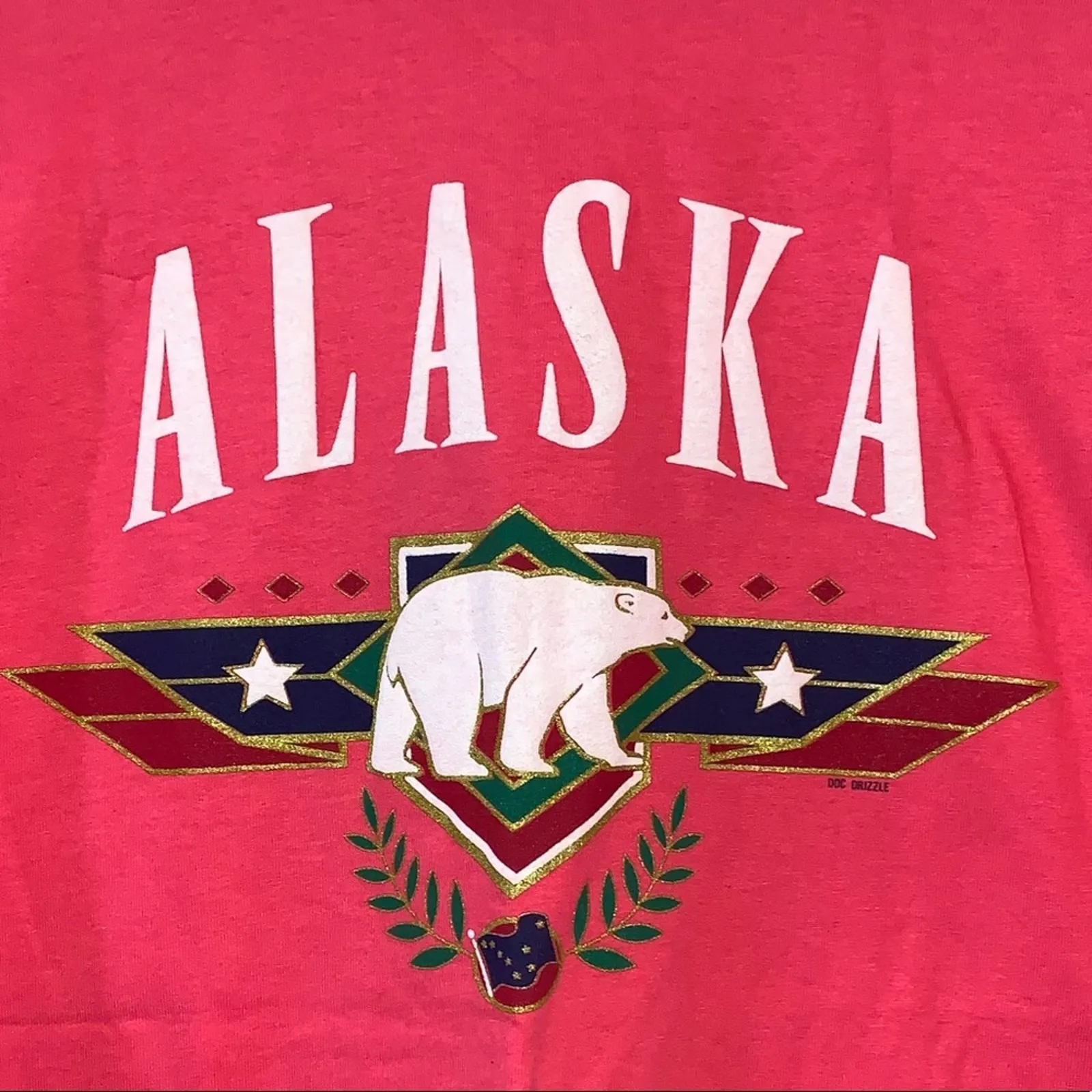 Alaska Graphic T-Shirt Salmon Bear Souvenir Tee Oversized Vintage Style - Image 2