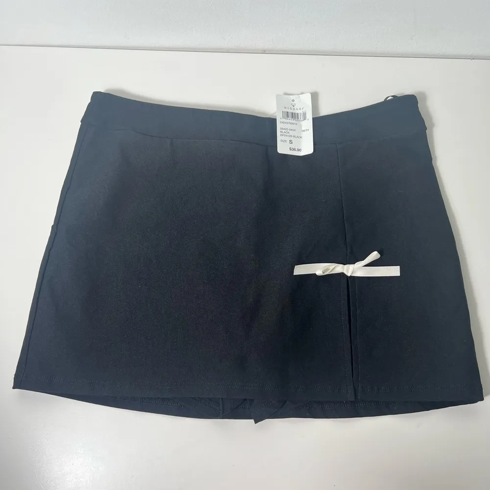 Windsor Ultra Cute Icon High Rise Side Bow Skater Mini Skort Skirt with Shorts - Image 5