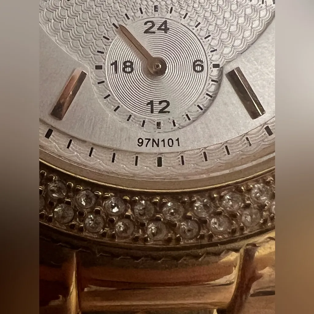 Bulova Ladies Watch Rose Gold-Tone White Silvery Dial Day Date Quartz 97N101 - Image 6