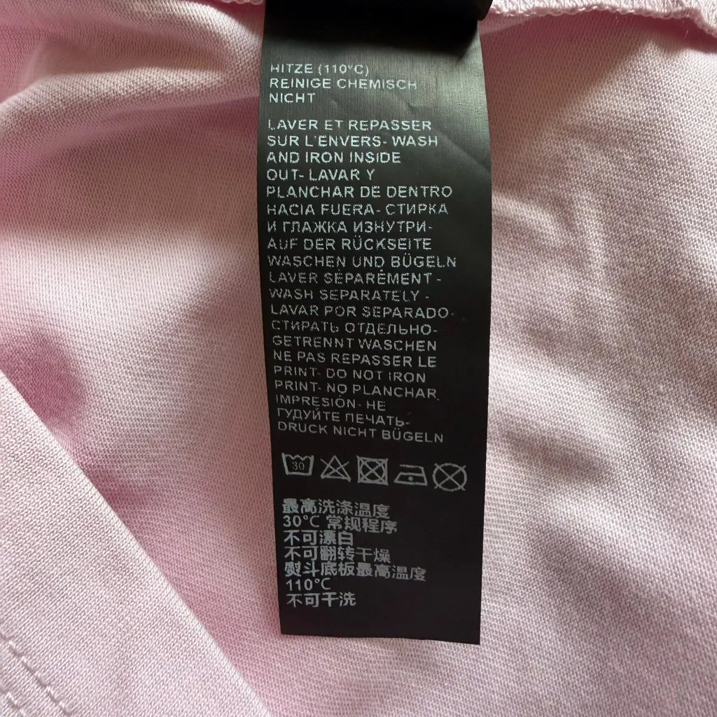 The Kooples Edgy Pink Graphic “What Is?” Short Sleeve Tee Shirt Size 0 NWT - Image 13