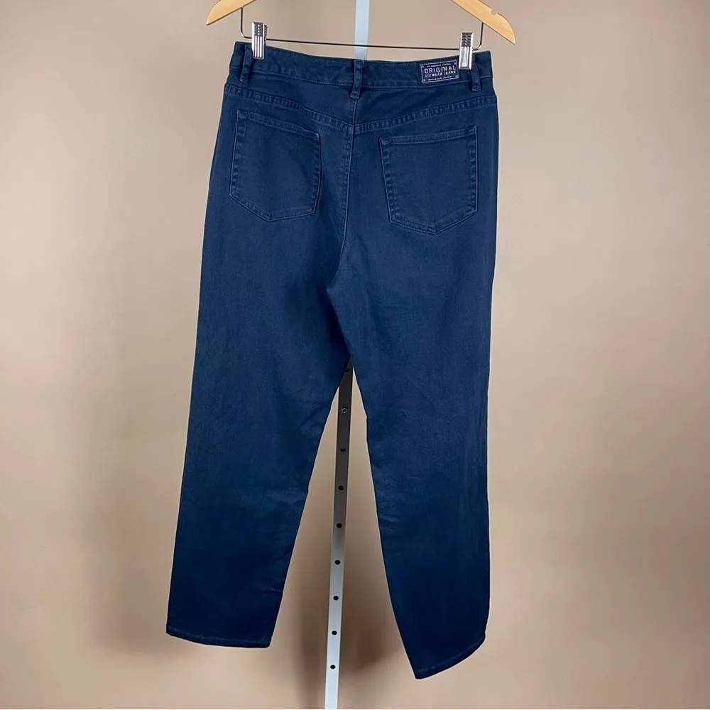 Liz Claiborne Womens 10 Ridged Vintage Straight Leg Navy Blue Jeans 90's Y2K - Image 2