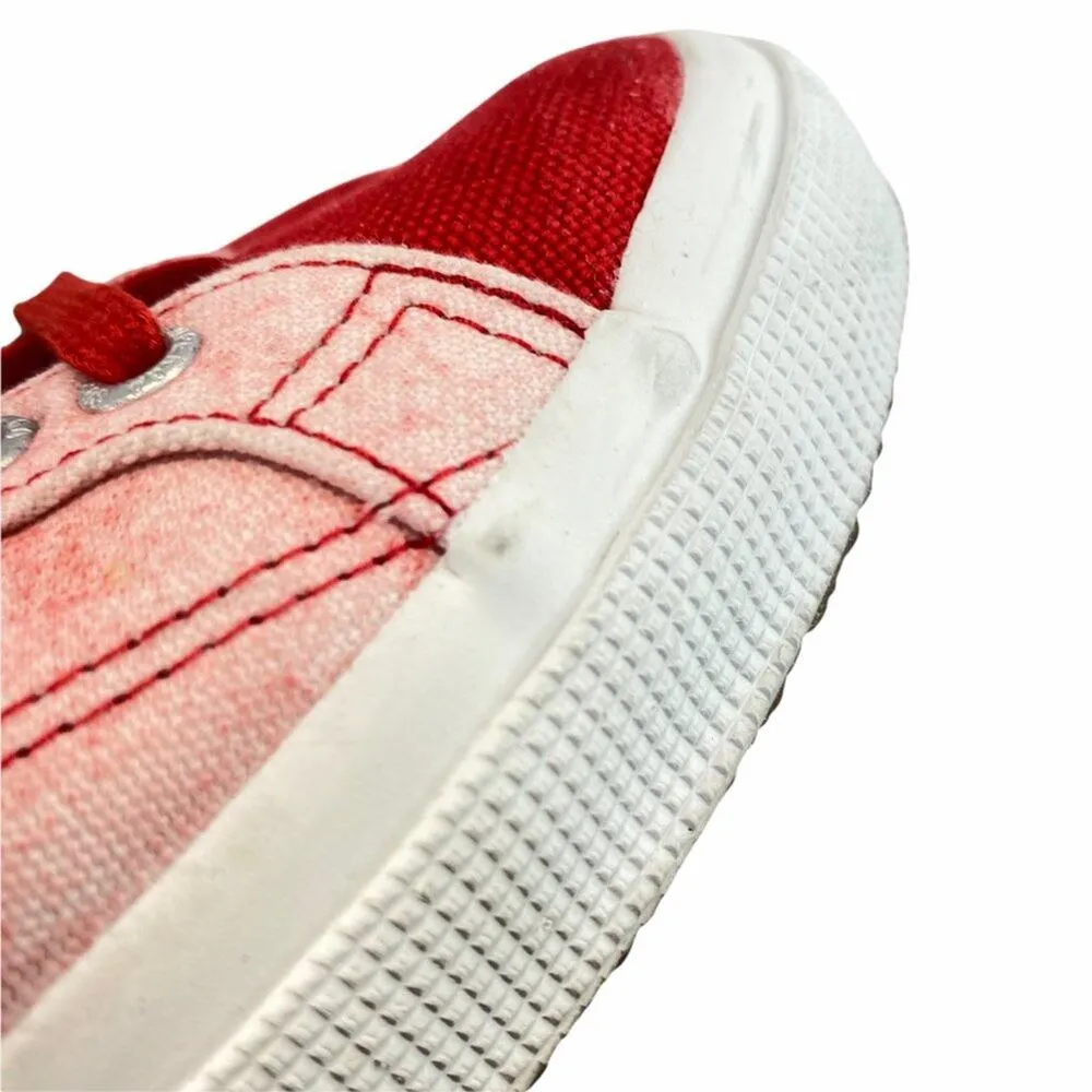 Superga Womens Cotu Sneakers Red Size 9.5 Canvas Contrast Color Bleached Lace Up - Image 7