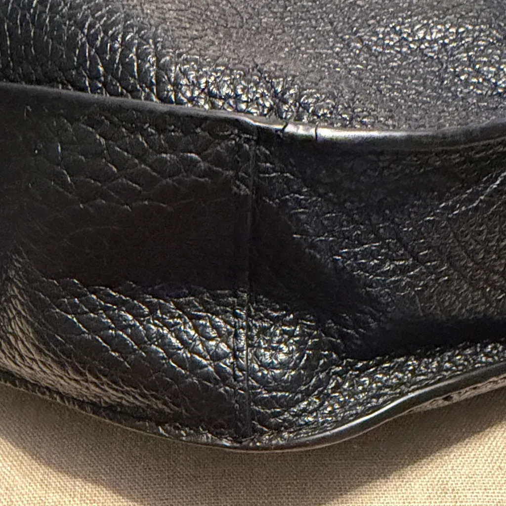 Banana Republic Black Pebbled Leather Hobo Bag - Image 6
