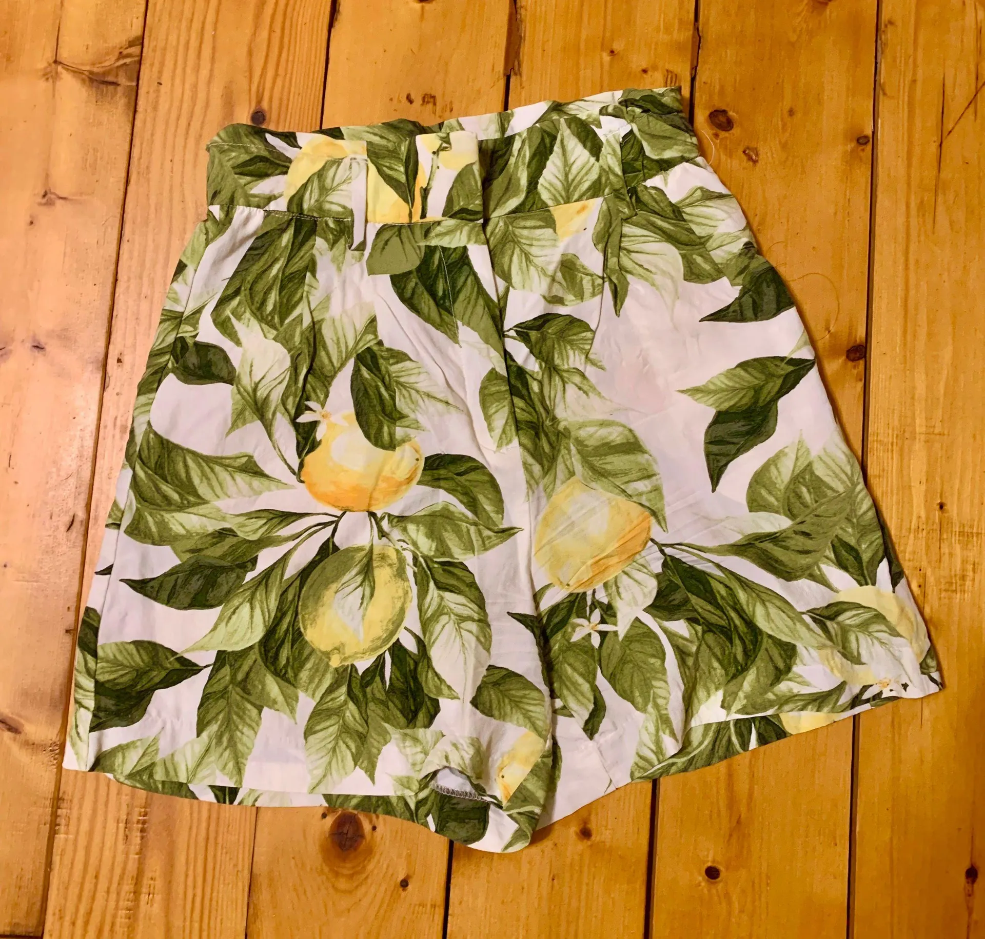 Lemon High Rise Shorts Matching Two Piece linen texture Set Yellow - Image 4