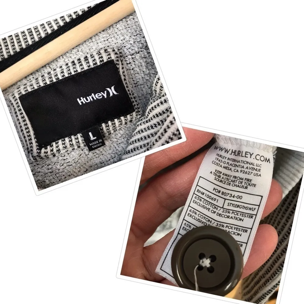 Vintage  distressed elbow patch double button front hoodie size large - Image 7