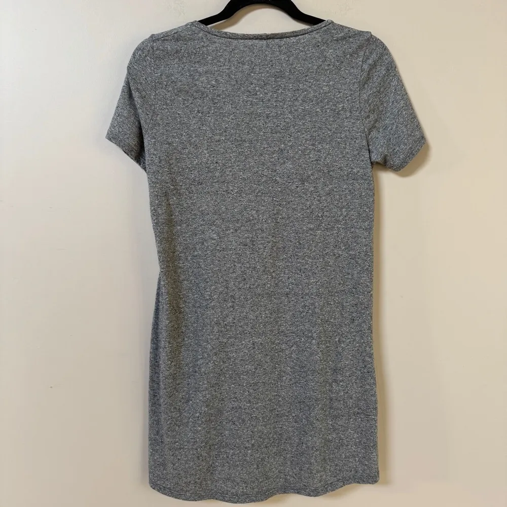 Lauren Moshi “Lana” Happy Smiley Face Love T-Shirt Grey Mini Dress Sz Small - Image 7