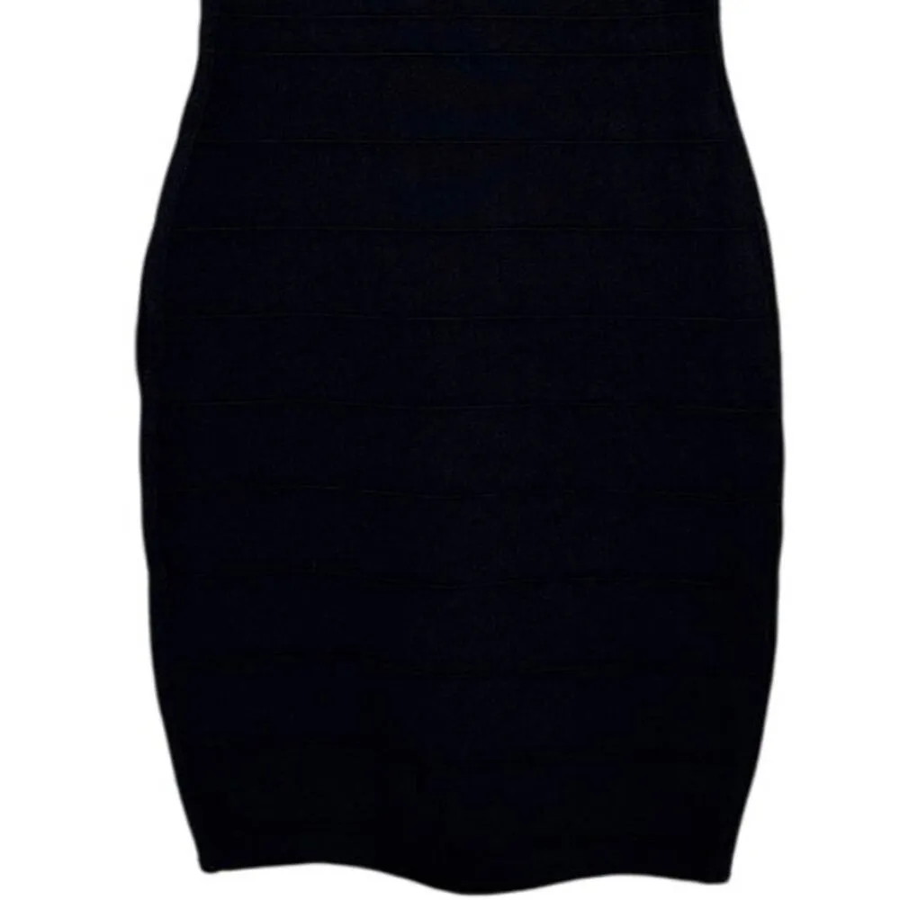 NWOT Revolve John + Jenn Sheer Short Sleeves Ribbed Bodycon Mini Dress SP Black - Image 8