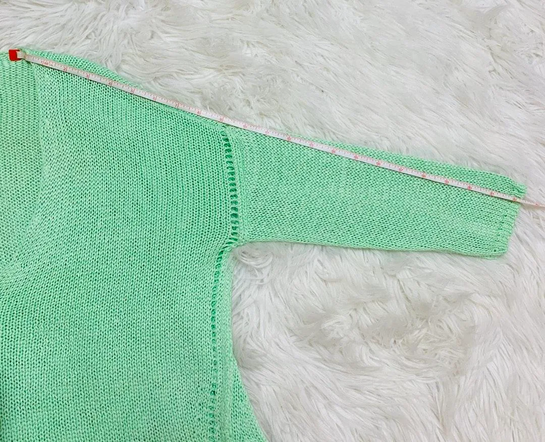 Mint V-Neck Knit Sweater - Image 5