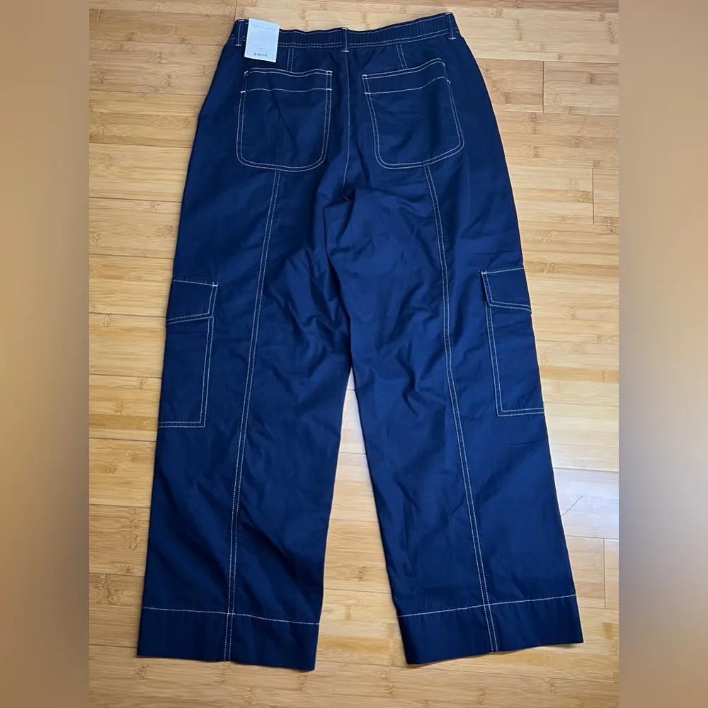 Free Assembly NAVY BLAZER Women's 100% Cotton Cargo Pants,Pockets,Casual|Size:M White Size M - Image 5