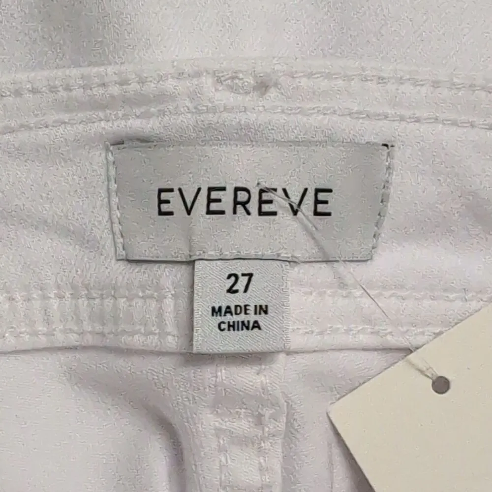 NWT EVEREVE White Ever Wide Leg Pants Exposed Button Fly Cotton Blend Size 27 - Image 6
