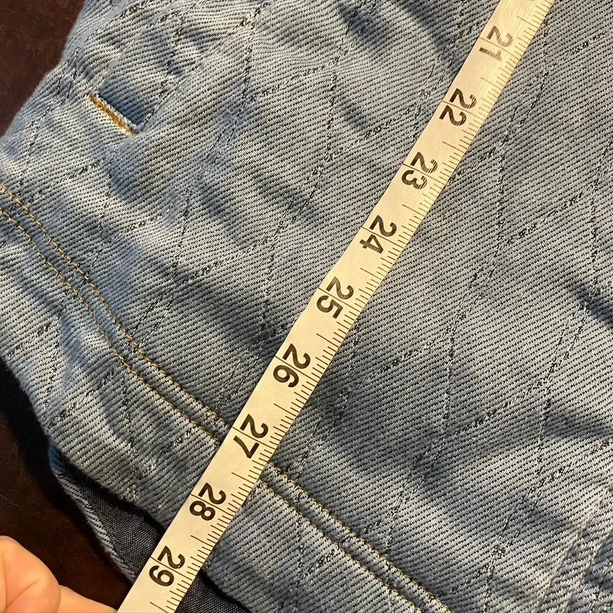 JACHS Girlfriend NEW YORK Quilted Denim Jacket Blue Size‎ XL Snap Front Casual - Image 13