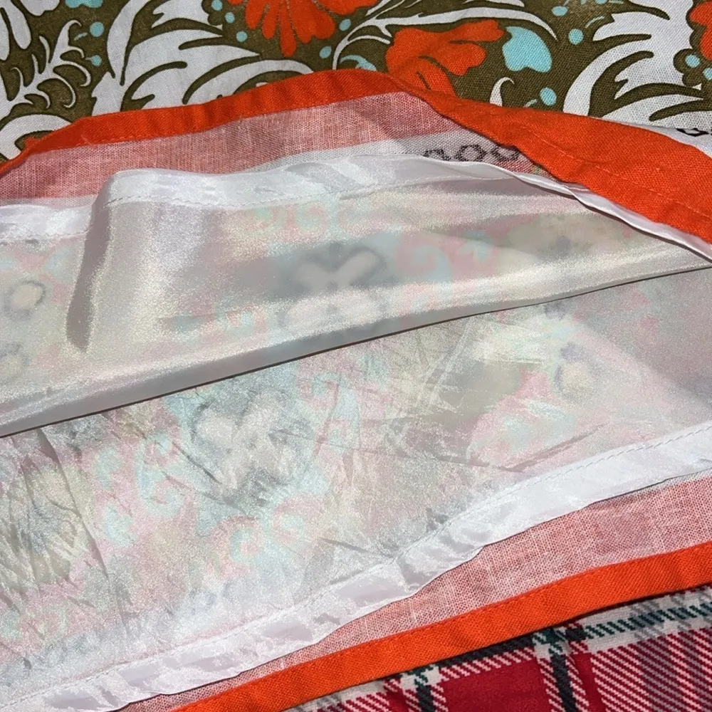 Cato women’s size 14 a-line linen skirt lined floral side zipper fall colors - Image 4