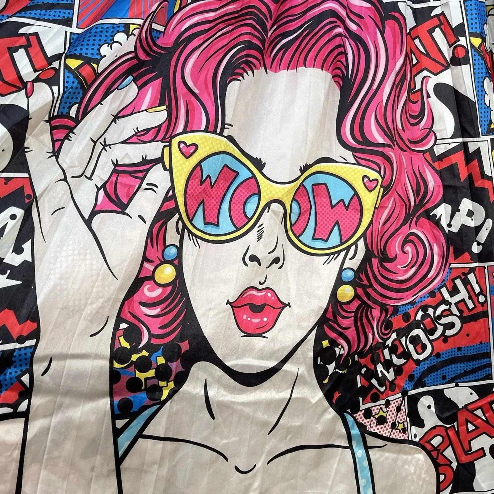 Shein Women’s Skirt Sz Medium Pop Art Grunge Retro Comic High Waist Cartoon - Image 4