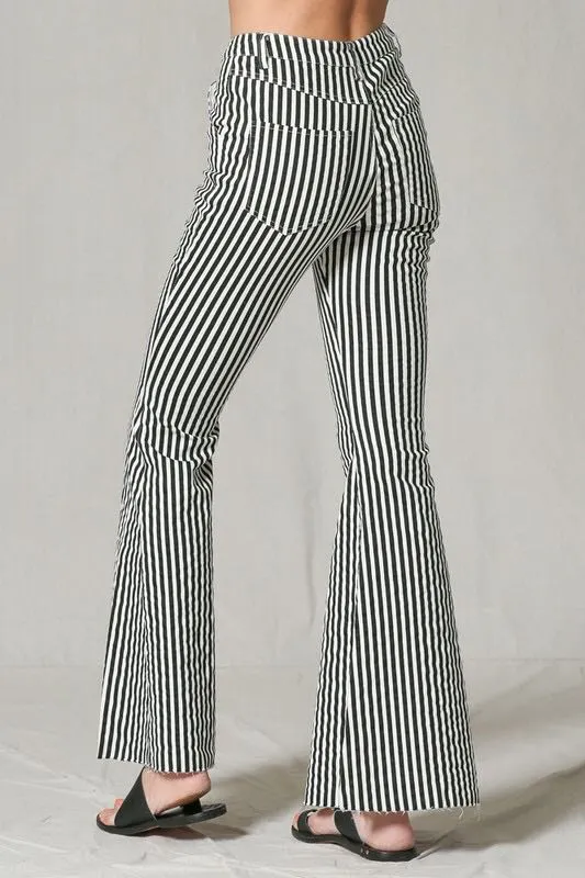 Blank Paige Black And White Flare Jeans - Image 3