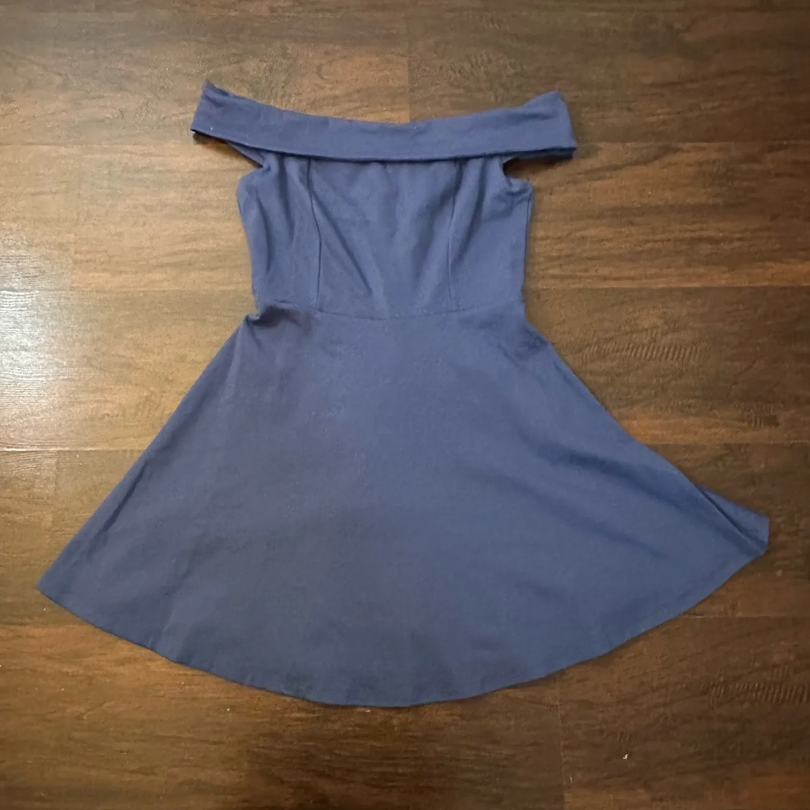 Lulus Season of Fun blue off-the-shoulder fit & flair mini dress size M - Image 6