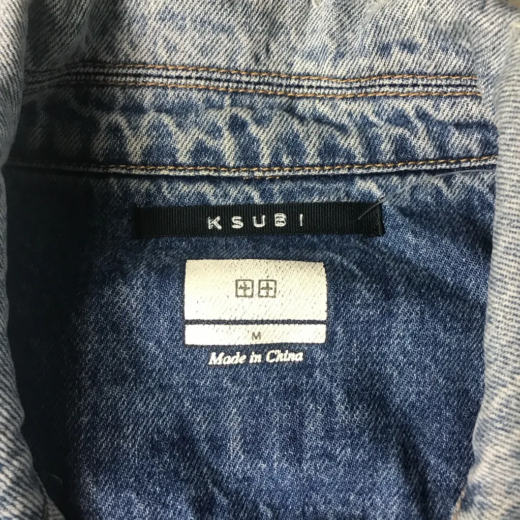 Ksubi Denim Cropped Jacket Blue Size M - Image 7