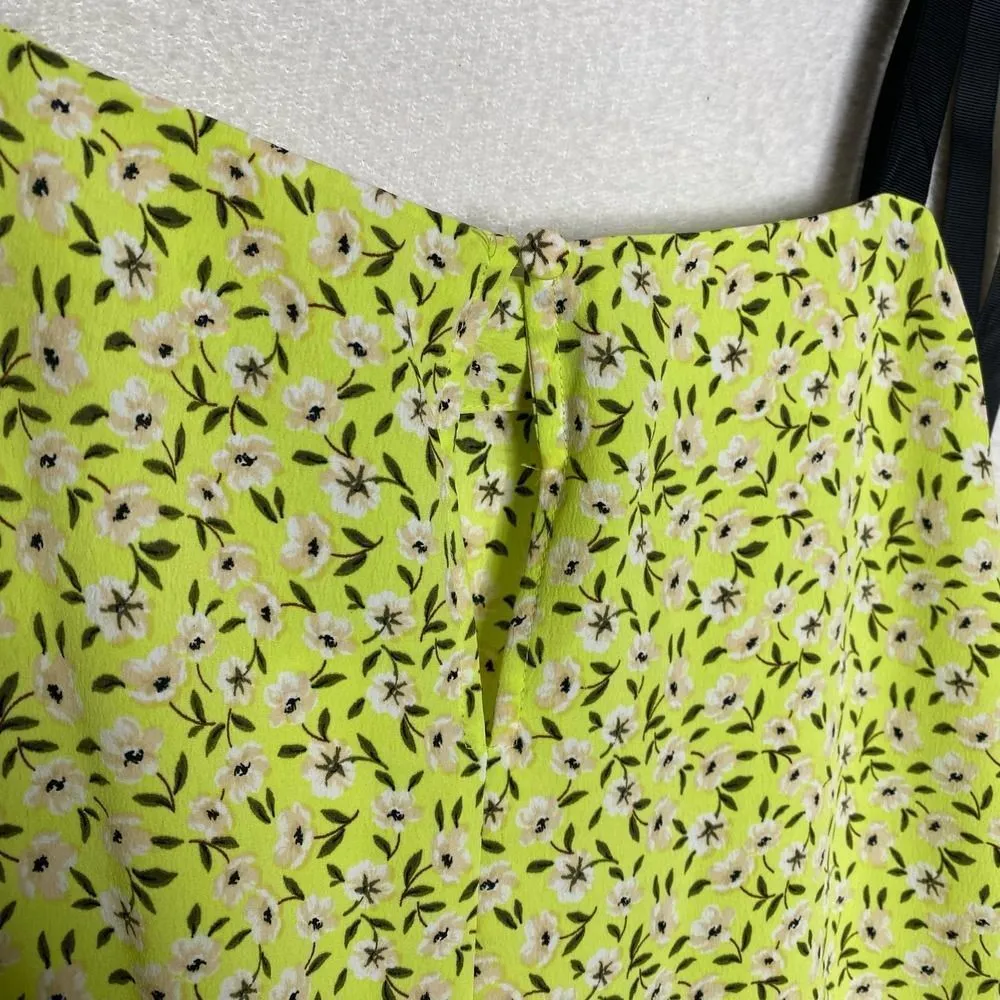 Sleeveless Floral Square Neck Drop Waist Midi Dress Tie Strap Size 8 - Image 11