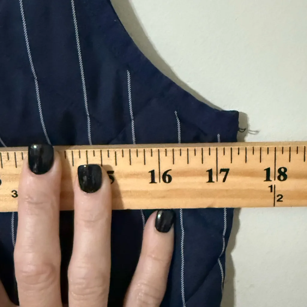 J. Crew women’s size XXS blue pinstripe quilted vest full zip preppy casual wear - Image 6