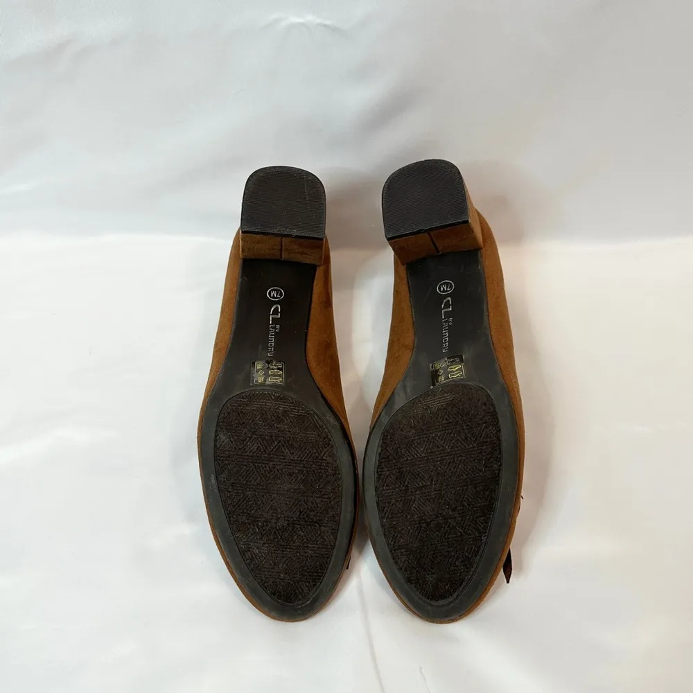 Suede Annette Heeled Moccasin Loafers - Whiskey/Brown - 7 - Image 7