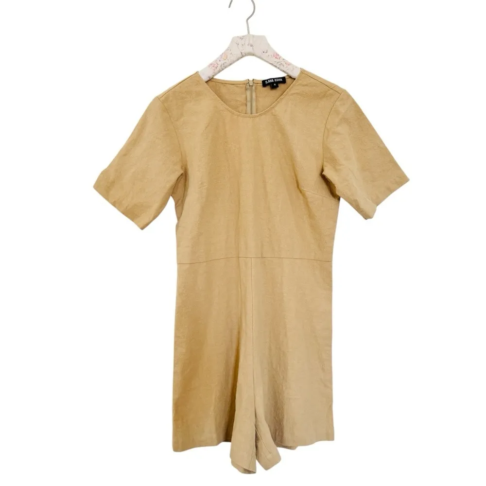 Ilana Kohn 100% cotton Tan Short Sleeve Romper Size 4 - Image 2