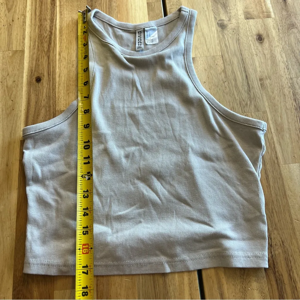 H&M Divided Ribbed Racerback Tank Top – Beige (Size L) - Image 3